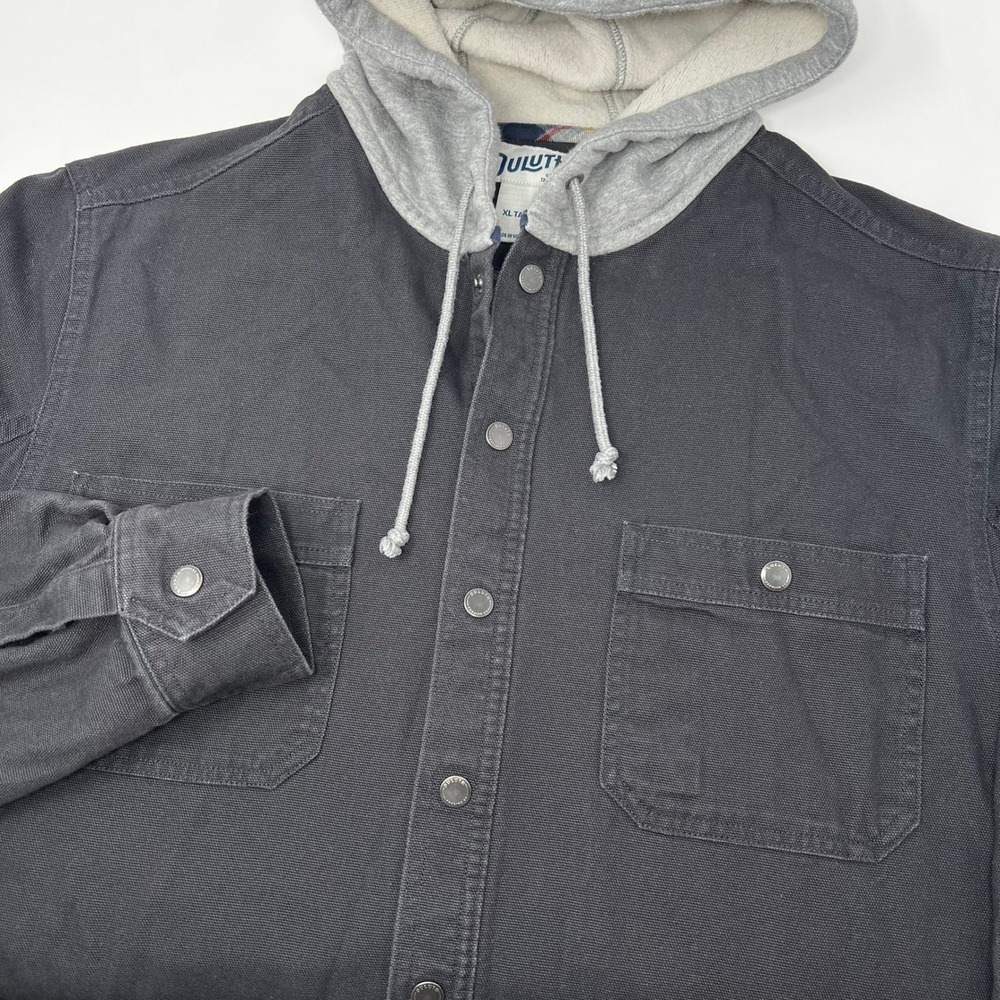 Duluth Trading Co Fire Hose Hooded Limber Jac Black XL Tall Flannel Lined Jacket